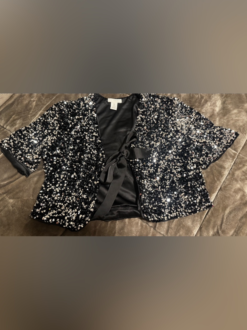 H&M Black Satin-Look Top